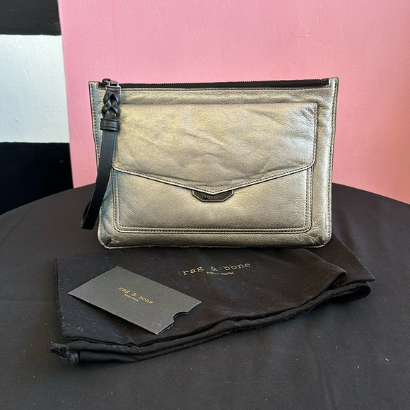 rag & bone Handbags - Rag & Bone Silver Aluminum Puffer Field Wristlet